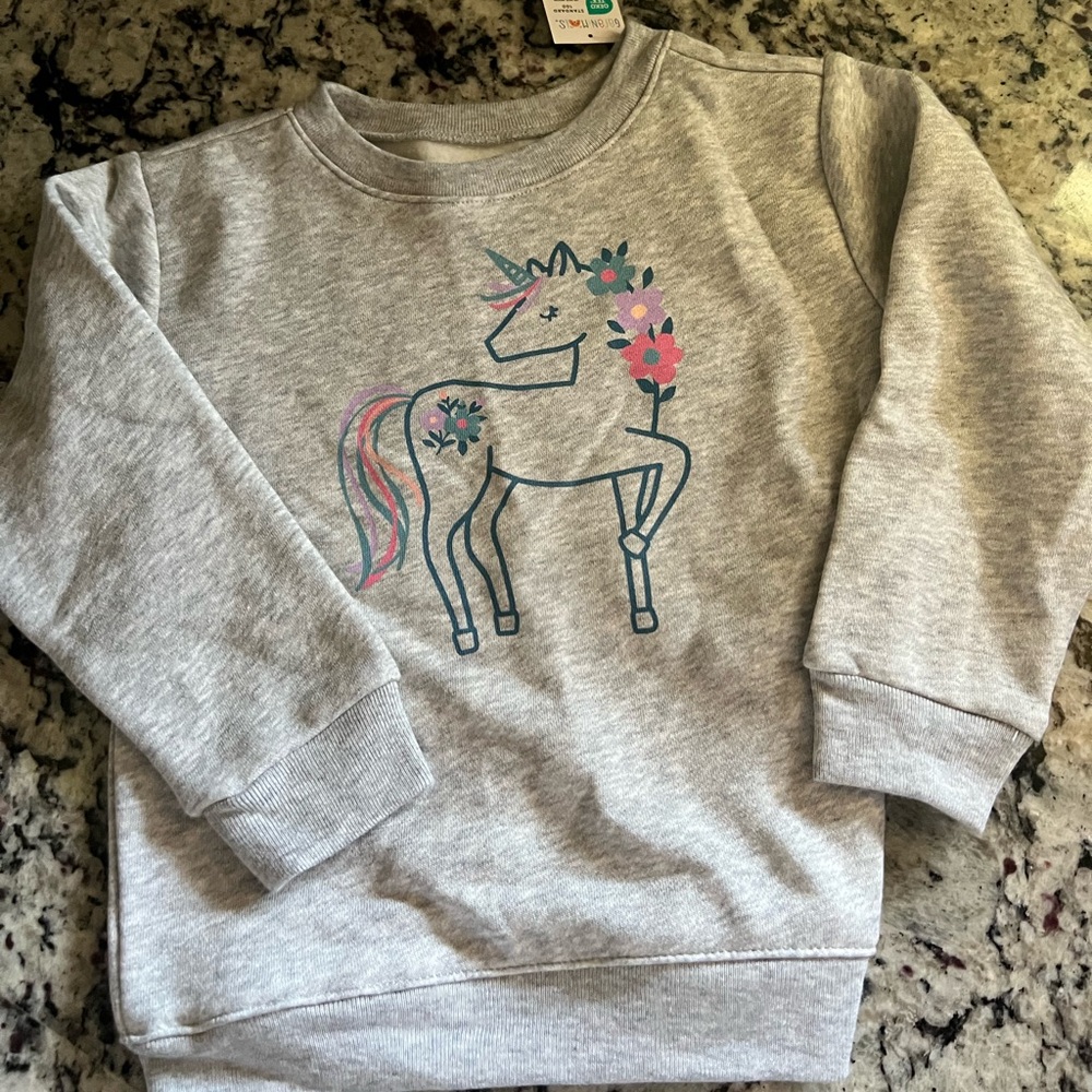 NWT 3T Gray Unicorn Sweatshirt
